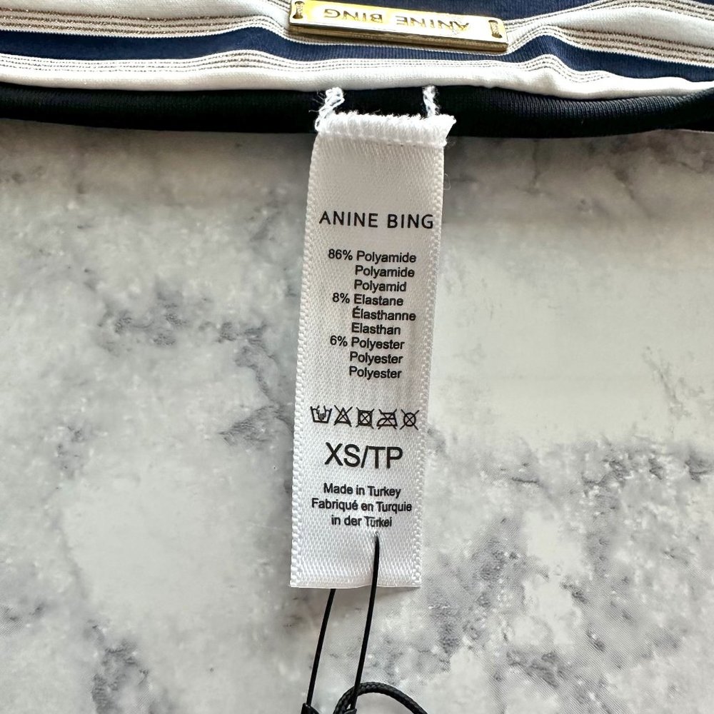 Anine Bing Black Striped Reversible Bikini Bottom - Picture 9 of 14